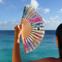 Load image into Gallery viewer, Kokolishi Bamboo Handfan - Florin Guilder print