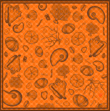 Load image into Gallery viewer, Moments double printed Kokolishi Scarf - 100% silk Orange/blue