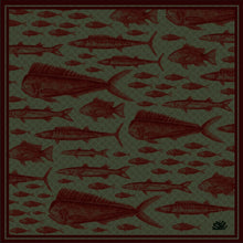 Load image into Gallery viewer, Moments double printed Kokolishi Scarf - 100% silk Green/Wine
