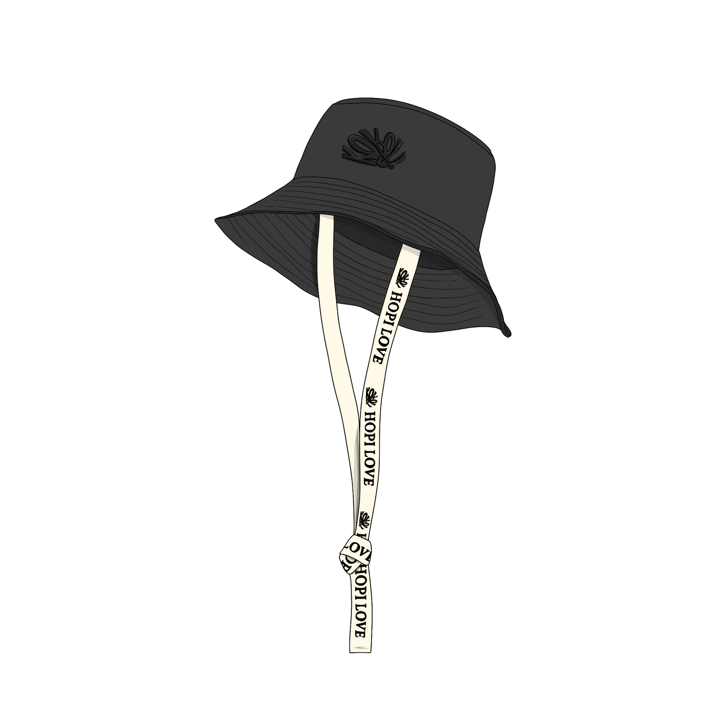 Kokolishi Bucket hat with straps - Midnight