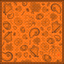 Load image into Gallery viewer, Moments double printed Kokolishi Scarf - 100% silk Orange/blue
