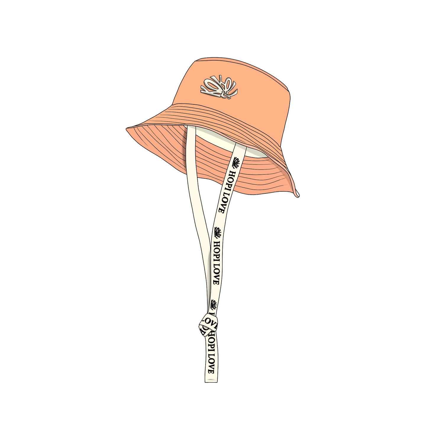 Kokolishi Bucket hat with straps - Salmon