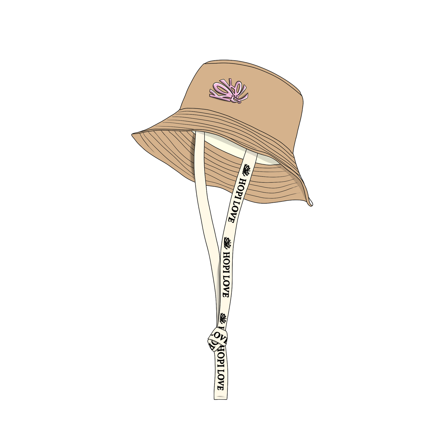 Kokolishi Bucket hat with straps - Sand